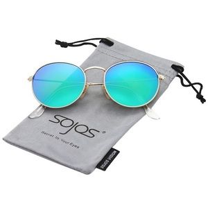 Sojos round blue polarized sunglasses